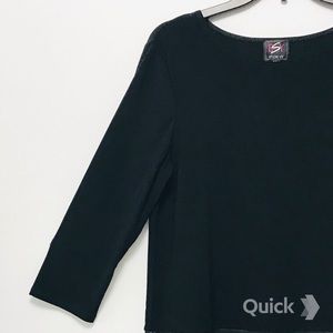 New Black Leatherette Top By Studio EY
